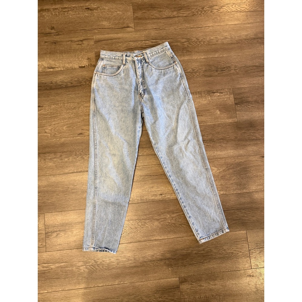 Bill Blass Vintage 90s High Waisted Mom Jeans Light Wash Tapered Leg Size 10 28W